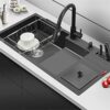 N/A Kitchen Multi-function Sink Single Basin Sink With Trash Can Under Counter Basin Large