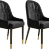 dining chair Office Reception Chairs Business Dining Chairs Set Kitchen Modern Kitchen Dining Chairs Set of 2 Water Proof PU Leather Side Chair w