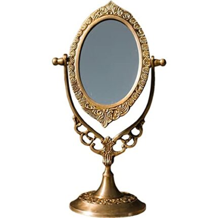 JYDBRT Vintage Style Art Stand Compact Old Design Small Antique Dressing Frame Retro Cosmetic Dresser