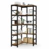NUMENN 5 Tier Corner Bookshelf, Modern Corner Bookcase, Large Open Shelf Bookcase, Tall Bookshelves Storage Display Rack for Bedroom, Living Room