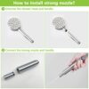 Shower Head 304 Stainless Steel Shower Heads,Detachable Handheld Bathroom Shower Head Replacement,Universal High Pressure Shower Head,Round Brush