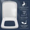 Fanmitrk White Toilet Seat Duroplast,Soft Close Toilet Seat,Square Shape,Easy to Clean,Quick Release and Top Fastening (UF09-06)