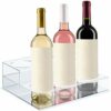 Acrylic Bottle Holder | Wine Display Riser | 6 Bottles, 2 Tier Rack | Bar Counter-Top Display Stand | Wine Rack Holder for Kitchen, Pantry, Fridg