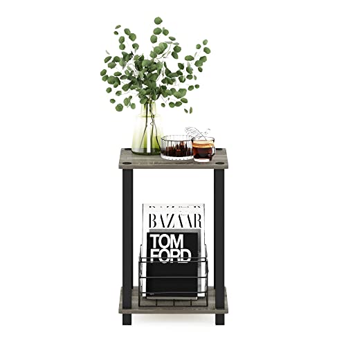 Furinno End Table, French Oak/Black, 34 x 29.2 cm (1-Pack)