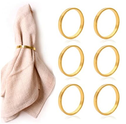 TOOKY keland 6PX Gold Napkin Rings For Home Wedding or Holiday Parties (Ring, gold)