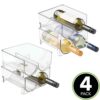 mDesign Ultra Modern Wine Rack - Crystal Clear Bottle Rack - Horizontal Wine Holder Extends Wine and Cork Life - 4 Stackable Wine Racks - 2 Bottl
