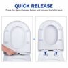 Toilet Seat, D Shape Soft Close Toilet Seat,Universal Heavy Duty Strong and Robust with Dual Fixing – Easy Clean and Removable Lid,Antibacterial