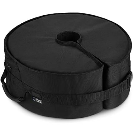 Rhino Round Parasol Base Weight with Side Slot Opening, 45.7cm ~ Fits Any Offset, Cantilever & Any Outdoor Patio Umbrella Stand ~ Easy Set up (Bl
