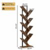 Yusong Tree Bookshelf, Floor Standing Bookcase with Steel Pipe for Living Room Bedroom, Organizer Shelves for Home Office (Brown, 9 Tier)
