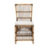 Baxton Studio Dining Chair, Rattan, White/Natural Brown