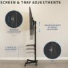 VIVO Mobile TV Cart for 13 to 60 inch Screens up to 25 kg, LCD LED OLED 4K Smart Flat and Curved Panels, Rolling Stand, Laptop DVD Shelf, Locking