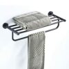 HIGOH Towel Racks,Bathroom Towel Rack Wall Mounted Towel Holder,Bathroom Wall-Mounted Modern Minimalist round Chassis Towel Rack,Bathroom Brass M