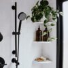 GEOONA Marble Wall-Mounted Corner Shelf,Bathroom Corner Shower Shelf，White Marble Corner Shelf Polished 9"X9"，Round Edge(Carrara White) (Carrara