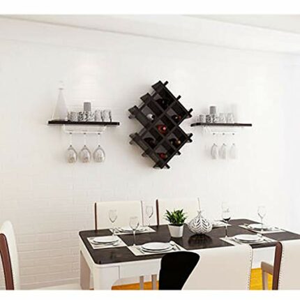 Simple Modern Wooden Wine Rack Creative Wall Stylish Simplicity Wine Rack Home Multi-Function Storage Wine Rack Living Room Display Stand Double