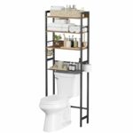 Waissdea Over The Toilet Storage, 4-Tier Bathroom Shelves Over Toilet, Freestanding Above Toilet Shelf with Adjustable Feet, Toilet Paper Roll Ho