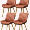 dining chair Office Reception Chairs Business Dining Chairs Set Kitchen Dining Chairs Set of 4 Metal Feet Comfortable Cushions and Backrest Leath