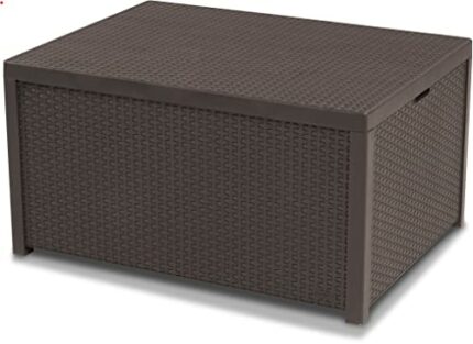 Keter Allibert Arica rattan effect Coffee Table with storage Outdoor Garden Furniture - Brown