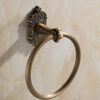 RAKUTE Solid Aluminium Wall-Mounted Round Antique Brass Color Towel Ring, Bathroom Towel Holder, Towel Rack for Bathroom Accessories Bathroom Rin