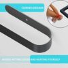 Black Towel Holder | Stylish Bathroom Towel Rail | Self adhesive and wall mounted | 30cm or 12 inches in length | Stainless Steel Towel Rail Wall