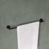 COSMIC - Single Bathroom Towel Rail | Matte Black Finish | Easy Installation - Fixes with Screws | Dimensions 60 x 7.1 x 5 cm