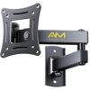 Alphamount TV Wall Bracket Swivel Tilt for 13-30 inch TV & Monitor up to 15 kg, Full Motion Single Monitor Arm TV Wall Mount for Corner, Max VESA