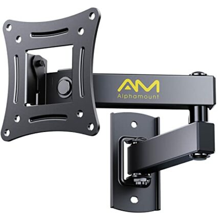 Alphamount TV Wall Bracket Swivel Tilt for 13-30 inch TV & Monitor up to 15 kg, Full Motion Single Monitor Arm TV Wall Mount for Corner, Max VESA