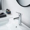 Solepearl Basin Tap Mixer Bathroom Solid Brass Hot and Cold Basin Mixer Tap Bathroom Sink, Modern Single Lever Bathroom Sink Tap with UK Standard