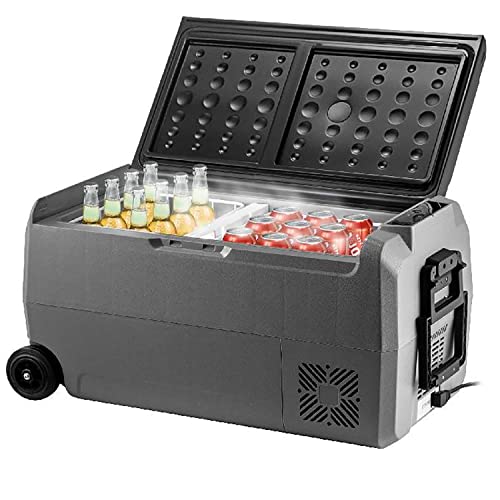 DISHENGZHEN RV 12/24V Refrigerator, 45L/48 Quart Car Fridge, Portable Freezer Compressor Cooler Compressor Freezer, 12/24V DC 110~240 Volt AC, fo