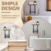 Qunclay 2 Pcs Wall Towel Racks for Rolled Towels, Bathroom Towel Holder with Wooden Shelf for Large Small Roll Towel, Hand Towels, Spa, Salon, RV