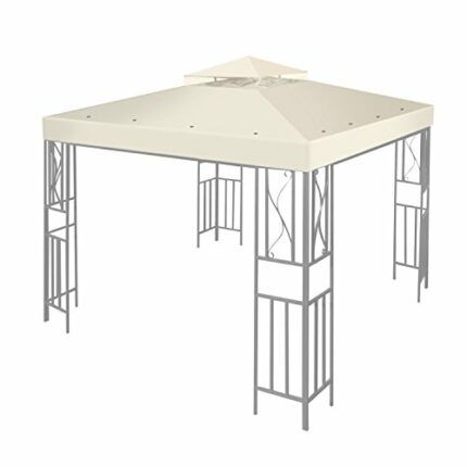 Flexzion Gazebo Top Replacement 10x10 Feet - Canopy Replacement Cover for Double Canopy Tent Dual Tier Pop Up Gazebo Tent Netting Cover, Water, D