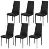 DINGZZ Kitchen Tables and Chairs Set Dining Room Table Set for 6 Black