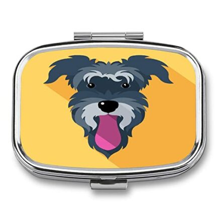 Unemployed Philosophers Guild Pill Box Dog Schnauzer Breed Head Medicine Box Rectangular Medicine Box 2 Lattice Medicine Box