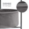 KINGRACK Sofa Side Snack Table,Coffee Round Table with Basket,Metal End Table,Nightstand with fabric Storage Basket and Detachable Tray Top,Scand