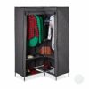 Relaxdays Corner Canvas Wardrobe, 8 Tiers, 2 Clothes Rails, Plug-in System, 169 x 100 x 83 cm, Fabric, Steel, Plastic, Pack of 1
