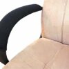 HKSMAN 2 Pieces Office Home Polyester Removable Durable Machine Washable Office Chair Armrest Slipcovers Covers (Brown)