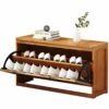 DINGZZ Multi-Functional Shoe Storage Bench Shoes Cabinet with Flip-Drawer and Seat Cushion Space Saving Storage Organizer Ideal for Bathroom,Hall