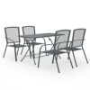WODMB 3pcs/5pcs/7pcs Garden Dining Set Steel Anthracite Outdoor Furniture Set Deaks and Chairs (Color : 3pcs, Size : One size)