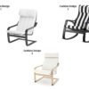 Vinylla Armchair Replacement Cover Made for Ikea Poang Chair (Cushion Design 2, Polyester - Yellow)