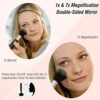 Aesfee Double-Sided 1x/7x Magnification LED Makeup Mirror, Lighted Vanity Magnified Mirror USB Chargeable, Touch Sensor Control 3 Light Settings