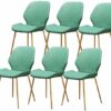 dining chair Kitchen Dining Room Furniture Chairs Dining Chairs Set Of 6 Vintage Dining Side Chairs PU Cushion Seat Bar Chairs Metal Legs Non-Sli