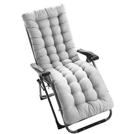 Wrighteu Sun Lounger Cushion Replacement Classic Garden Patio Thick Chair Recliner Relaxer Pad (grey)(No Chair)