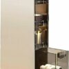 OPSREY Slim Bathroom Storage Corner Floor Cabinet, Narrow Toilet Paper Organiser Unit for Small Space, Home Living Room Bedroom