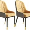dining chair Office Reception Chairs Business Dining Chairs Set Kitchen Modern Kitchen Dining Chairs Set of 2 Water Proof PU Leather Side Chair w