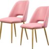 dining chair Office Reception Chairs Business Dining Chairs Set Kitchen Dining Chairs Set of 2, Counter Corner Kitchen Chairs with Gold Metal Leg