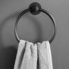 Stainless Steel Towel Ring, Black Matte Bathroom Kitchen Towel Holder, Bathroom Accessories Hanging Towel Hanger Round Towel Rack 6.49in/16.5cm