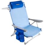 #WEJOY Folding Beach Chair Lightweight Aluminum with Adjustable High Back Pillow Pocket Portable Strap Outdoor Garden Reclining Beach Chair