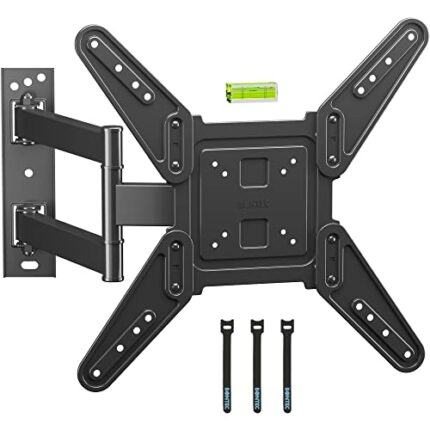 BONTEC TV Wall Bracket Mount for 26-60 inch LED LCD Flat Curved TVs, Tilt Swivel & Rotation TV Wall mount up to 45kgs, Max VESA 400x400mm, Bubble