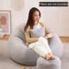 Bean Bag Chair Cover, 39x47 inch Lazy Lounger Bean Bag Cover Only, Without Filling,Kids Adults Toys Storage Bean Bag for Organizing Children Plus