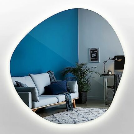 Tulup Mirror For The Home Room Decoration Neutral Light 90 cm Mirror Cloud Spot Prime Irregular Mirror LED Interior Design