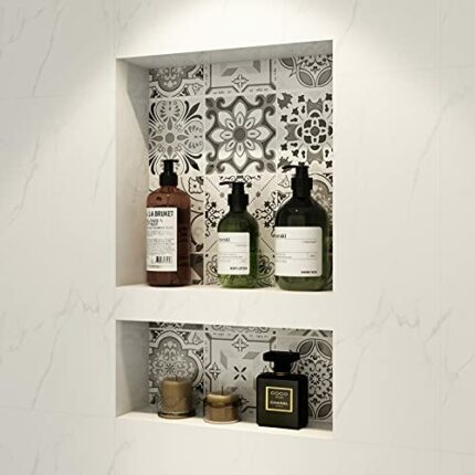 Uni-Green Niche Double Recessed Shower Shelf – Black 24"X16" Two Inner Shelves with Divider Easy Install